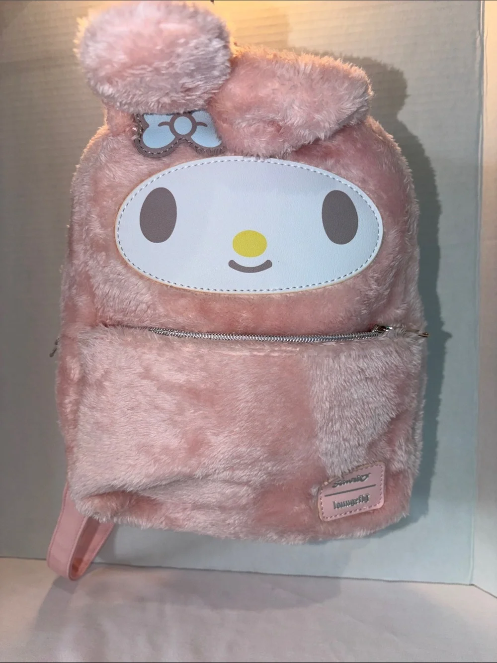Sanrio My Melody Plush Pink Kids Backpack with Face Detail